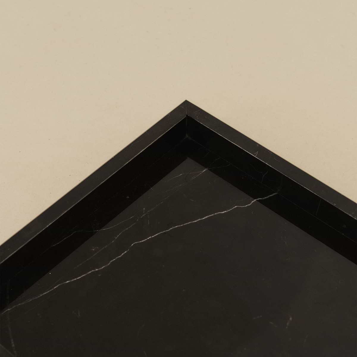 Travara - Black Marble Large Rectangular Decorative Tray