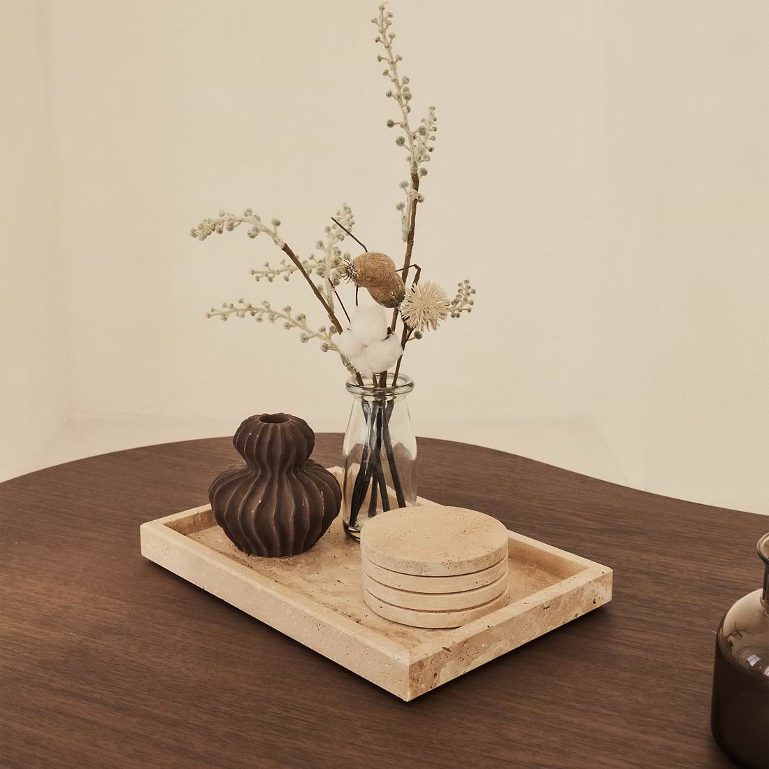 Travara Travertine Large Rectangular Decorative Tray