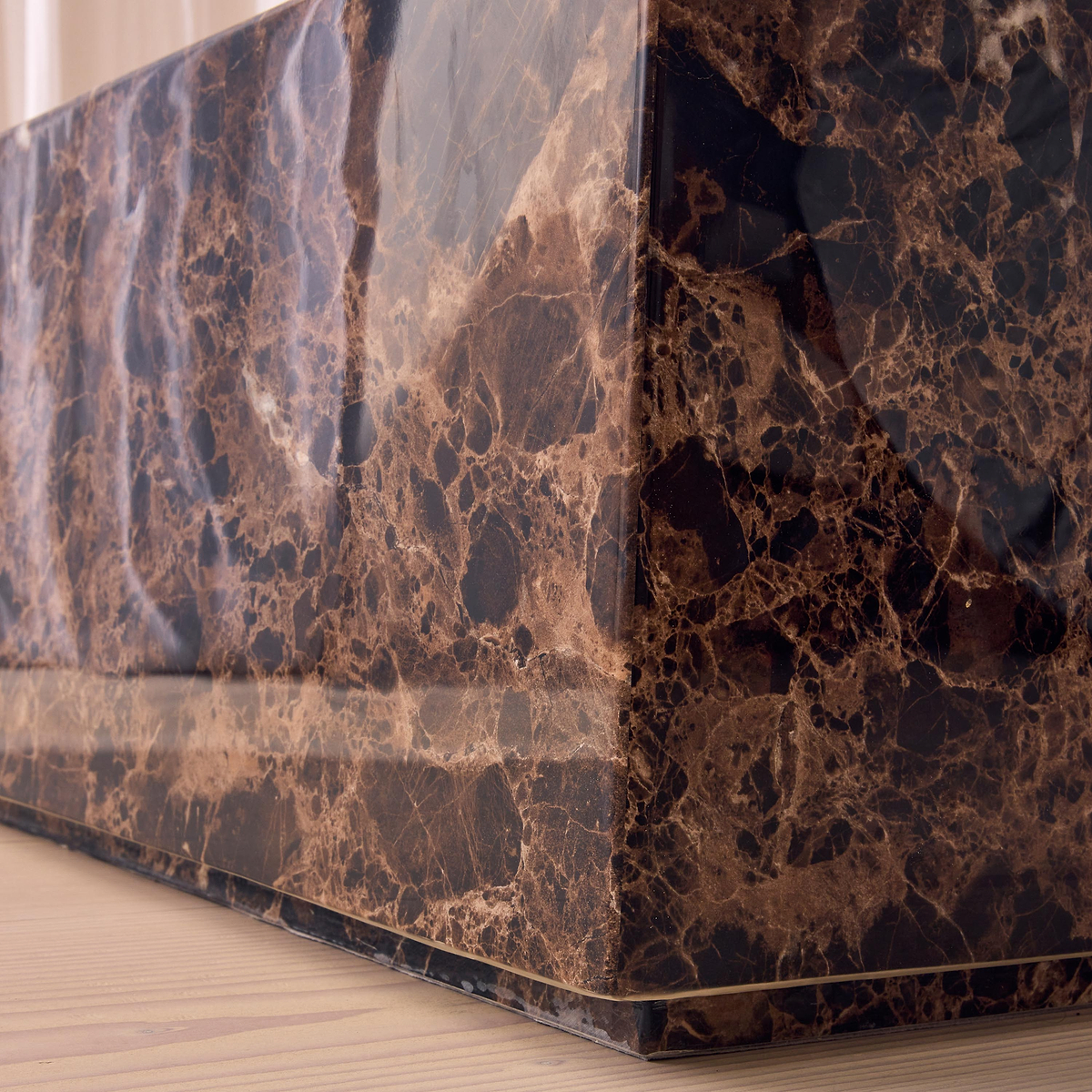 Atella - Dark Emperador Rectangular Premium Solid Marble Coffee Table