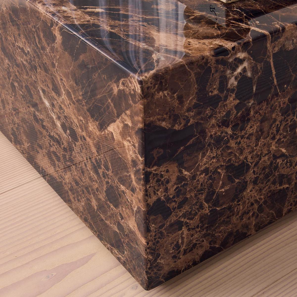 Atella - Dark Emperador Rectangular Premium Solid Marble Coffee Table