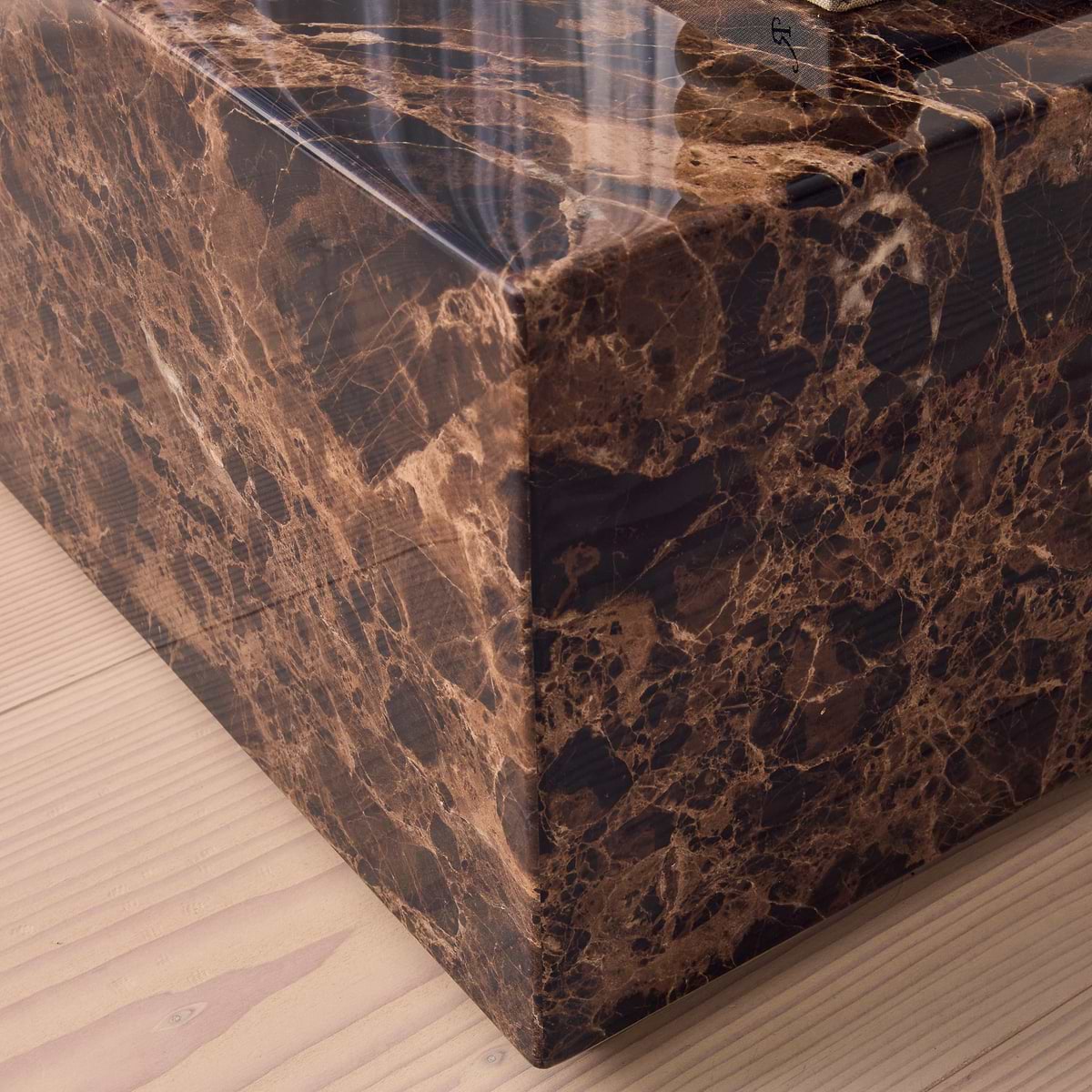 Atella - Dark Emperador Rectangular Premium Solid Marble Coffee Table