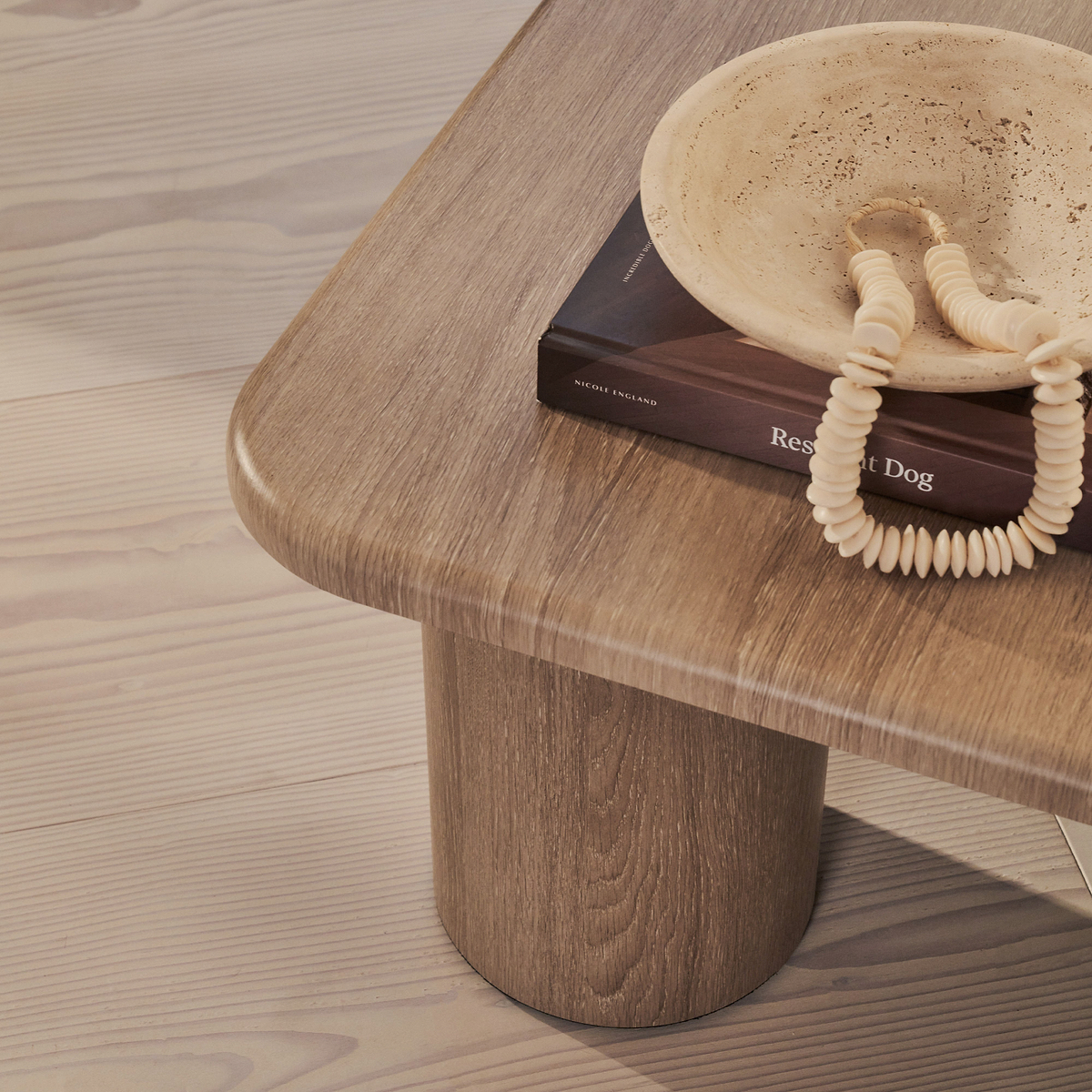 Alina - Washed Wood Square Large Wooden Coffee Table