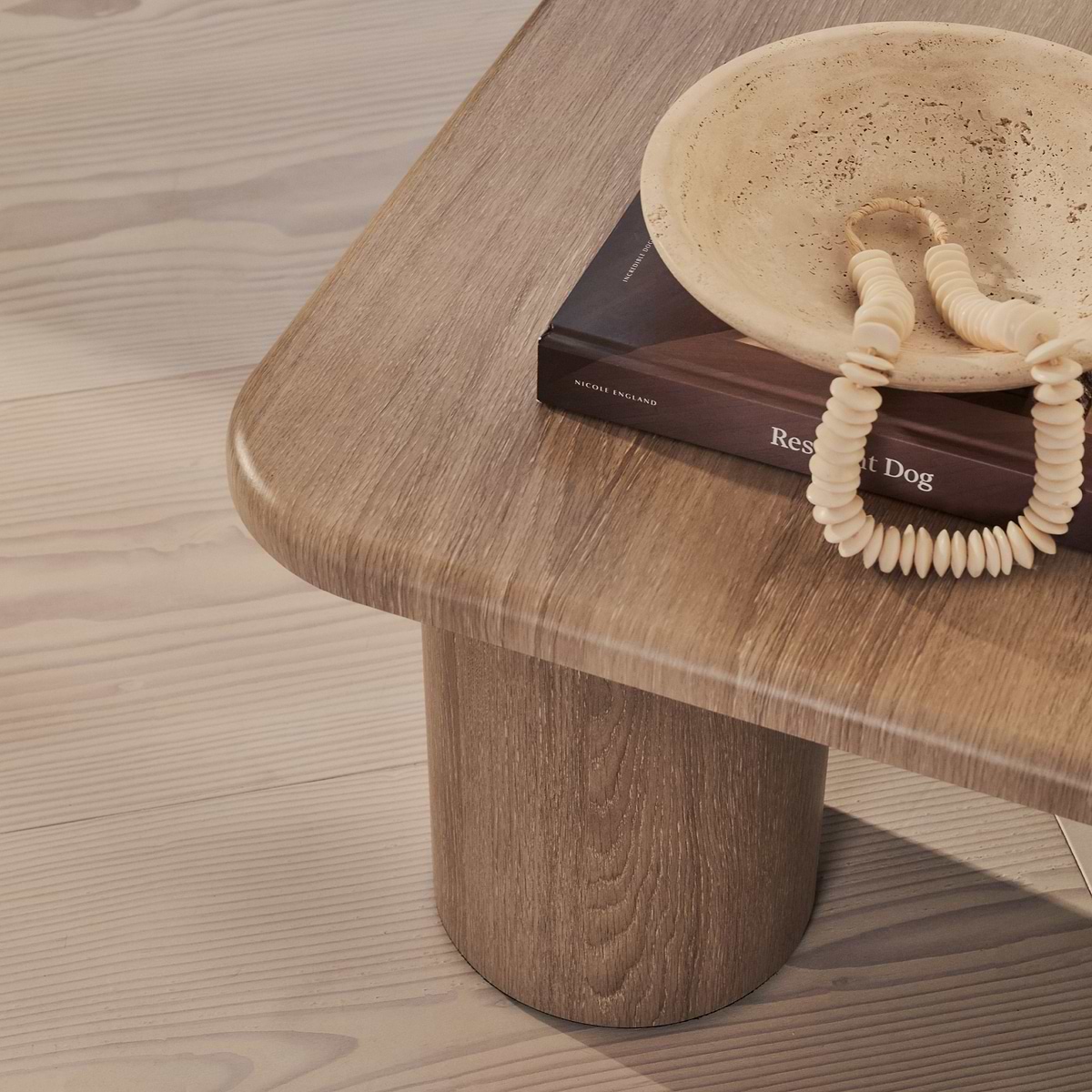 Alina - Washed Wood Square Large Wooden Coffee Table