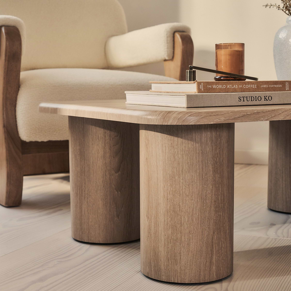 Alina - Washed Wood Rectangular Large Wooden Coffee Table