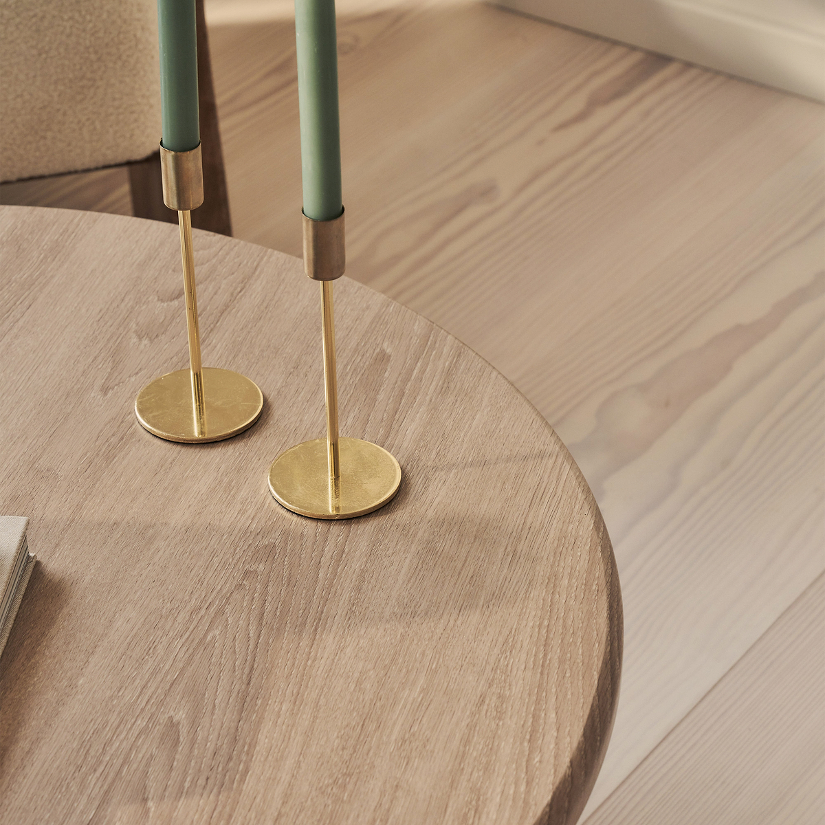 Alina - Washed Wood Round Large Wooden Coffee Table