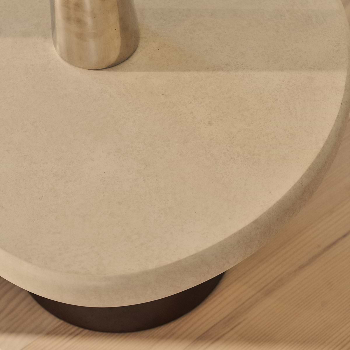 Aegean - Dark Burl Wood & Concrete Irregular Coffee Table 2 Legs