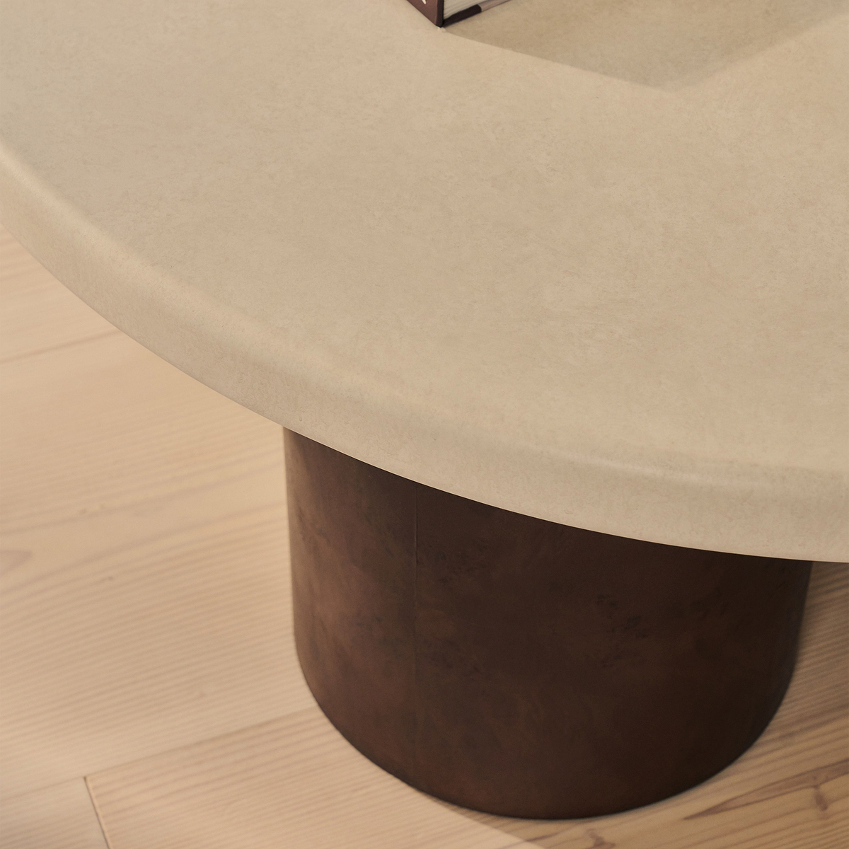 Aegean - Dark Burl Wood & Concrete Irregular Coffee Table 3 Legs