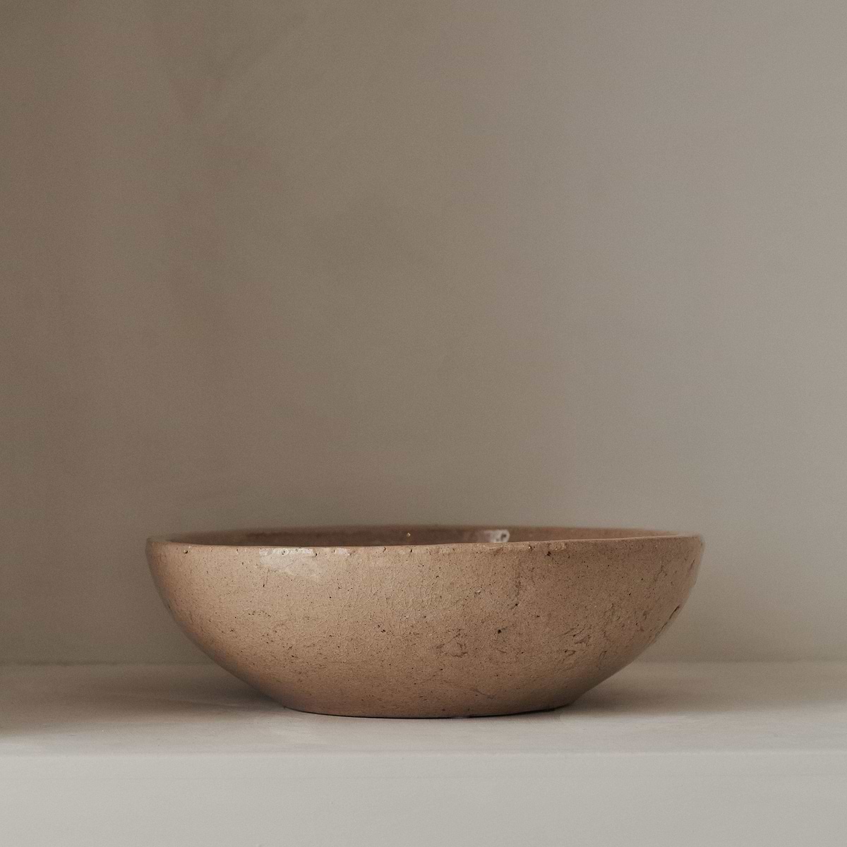 Portera - Beige Gloss Ceramic Decorative Bowl