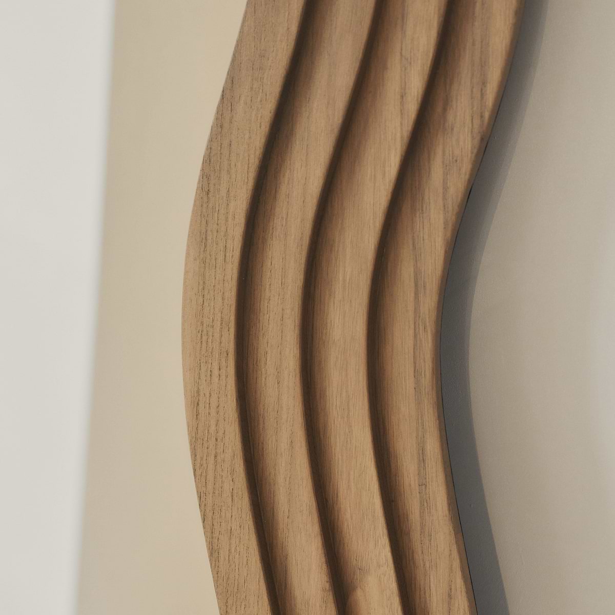 Luciana - Full Length Wave Warm Wood Extra Large Mirror 180cm x 105cm