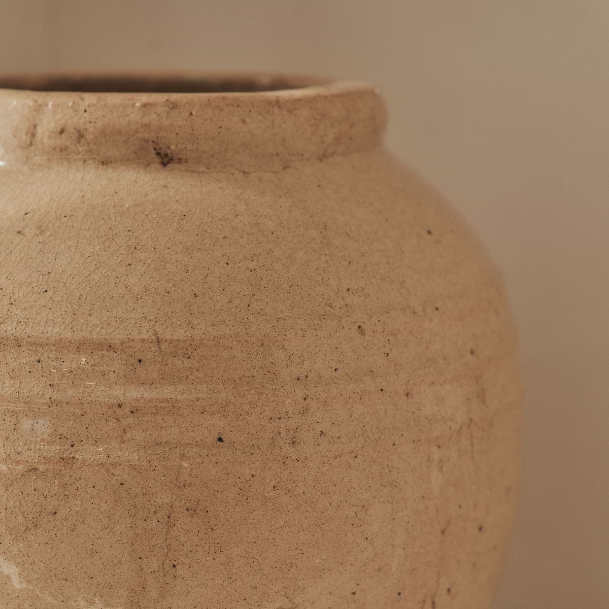Cyra - Beige Gloss Ceramic Vase