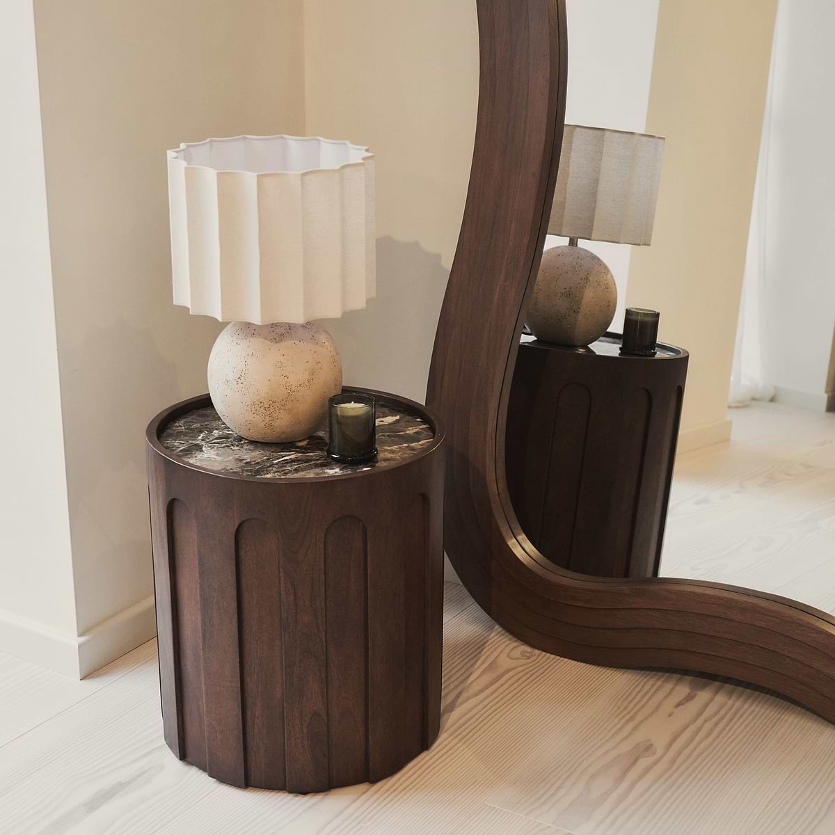 Luciana - Full Length Irregular Dark Wood Extra Large Mirror 200cm x 120cm
