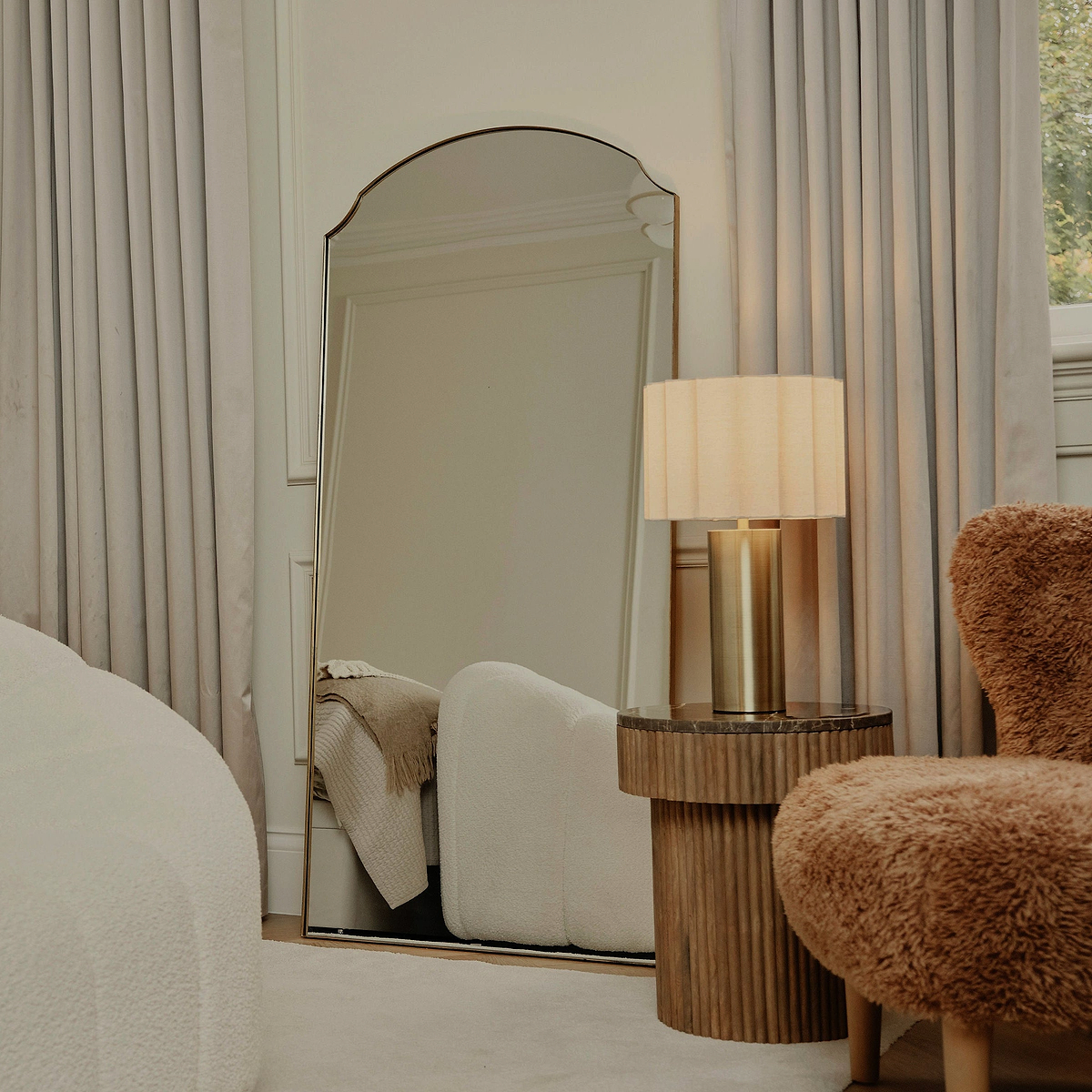 Isla - Gold Full Length Arched Metal Mirror 170cm x 80cm