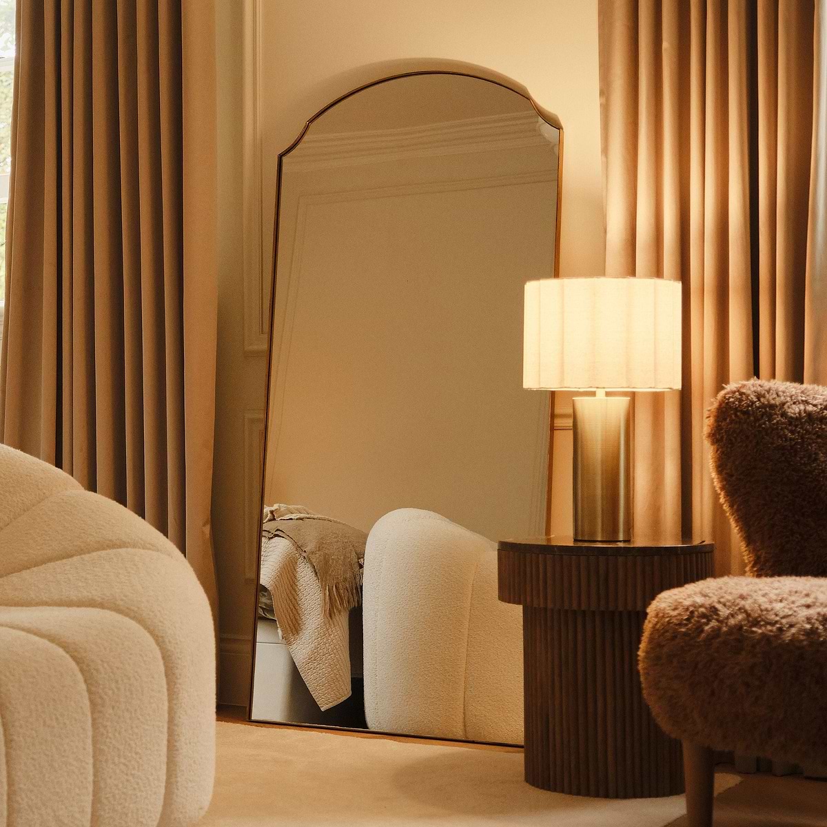 Isla - Gold Full Length Arched Metal Mirror 170cm x 80cm
