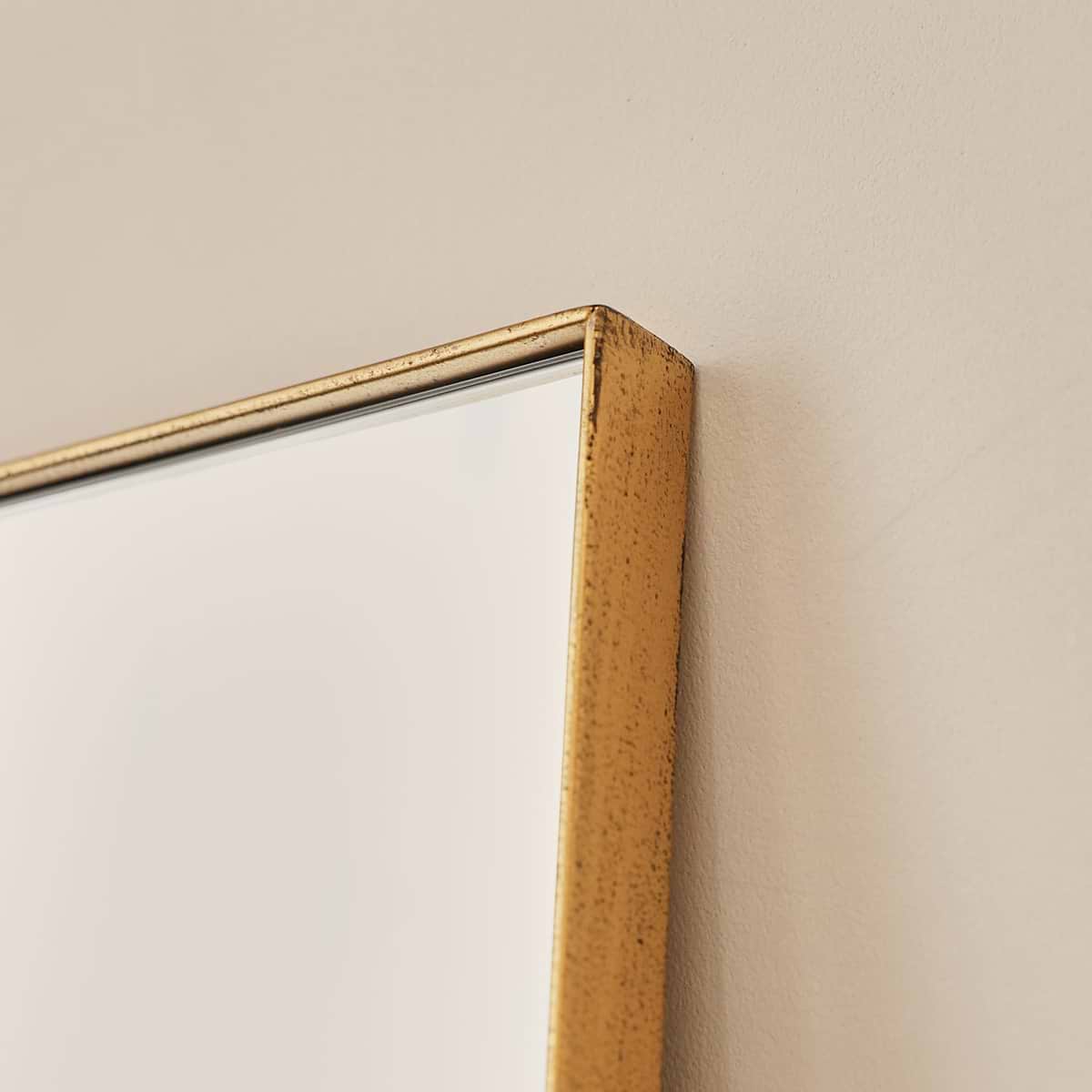 Theo - Gold Rectangular Metal Wall Mirror 40cm x 30cm