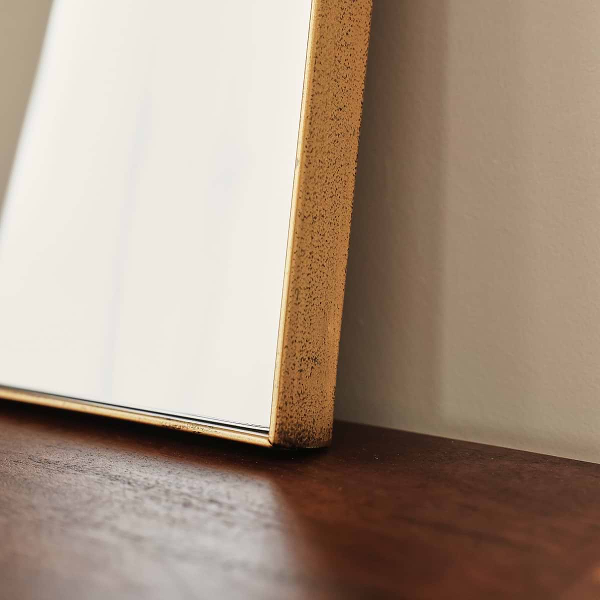 Theo - Gold Rectangular Metal Wall Mirror 40cm x 30cm