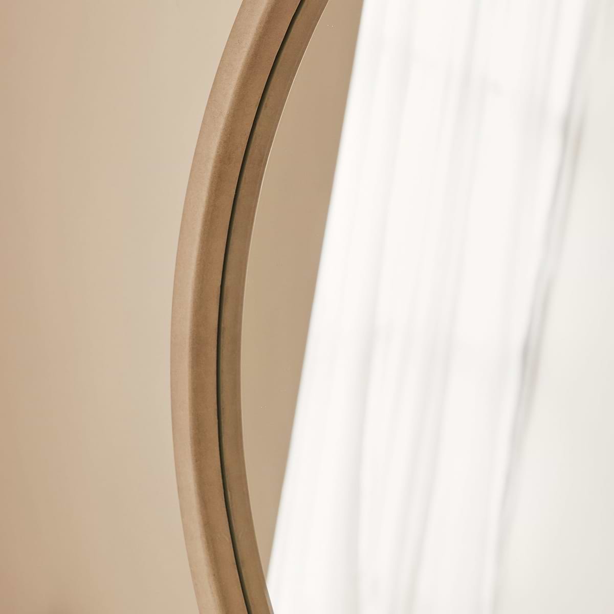 Arden - Concrete Round Wooden Wall Mirror 70cm x 70cm