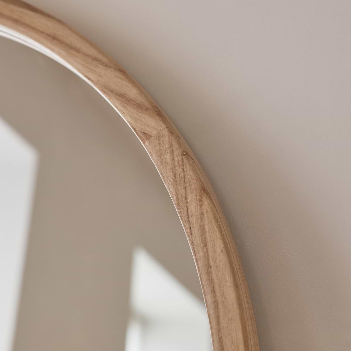Arden - Light Wood Round Wooden Wall Mirror 70cm x 70cm