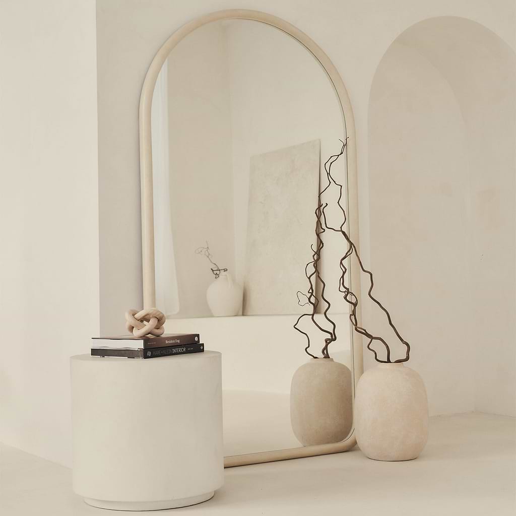 Amora Extra Large Full Length Arched Concrete Mirror 190cm x 100cm