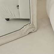 Detail shot of Full Length Extra Large Concrete Ornate Mirror floral inspired bottom corner