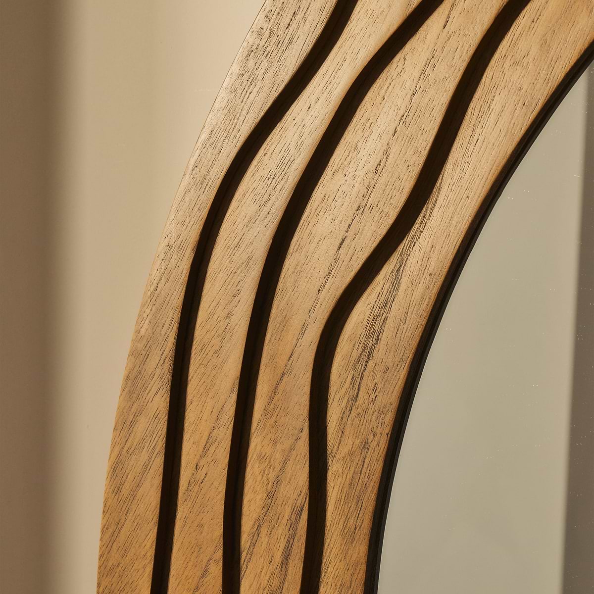 Lucelle - Extra Large Full Length Warm Wood Arched Mirror 180cm x 120cm