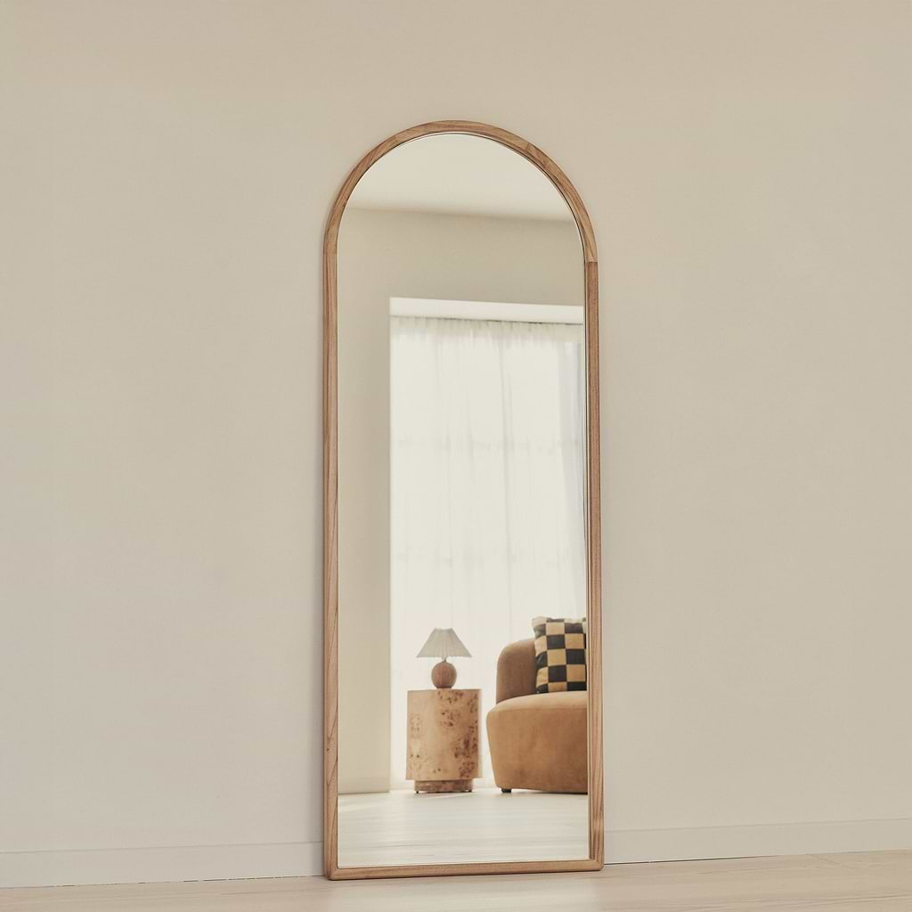 Arden Light Full Length Arched Wooden Mirror 160cm x 60cm