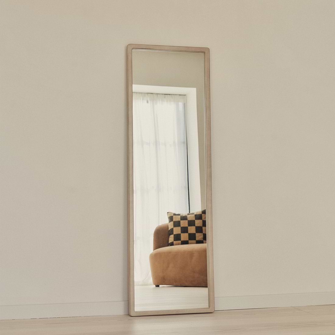 Arden Concrete Full Length Wooden Mirror 140cm x 45cm