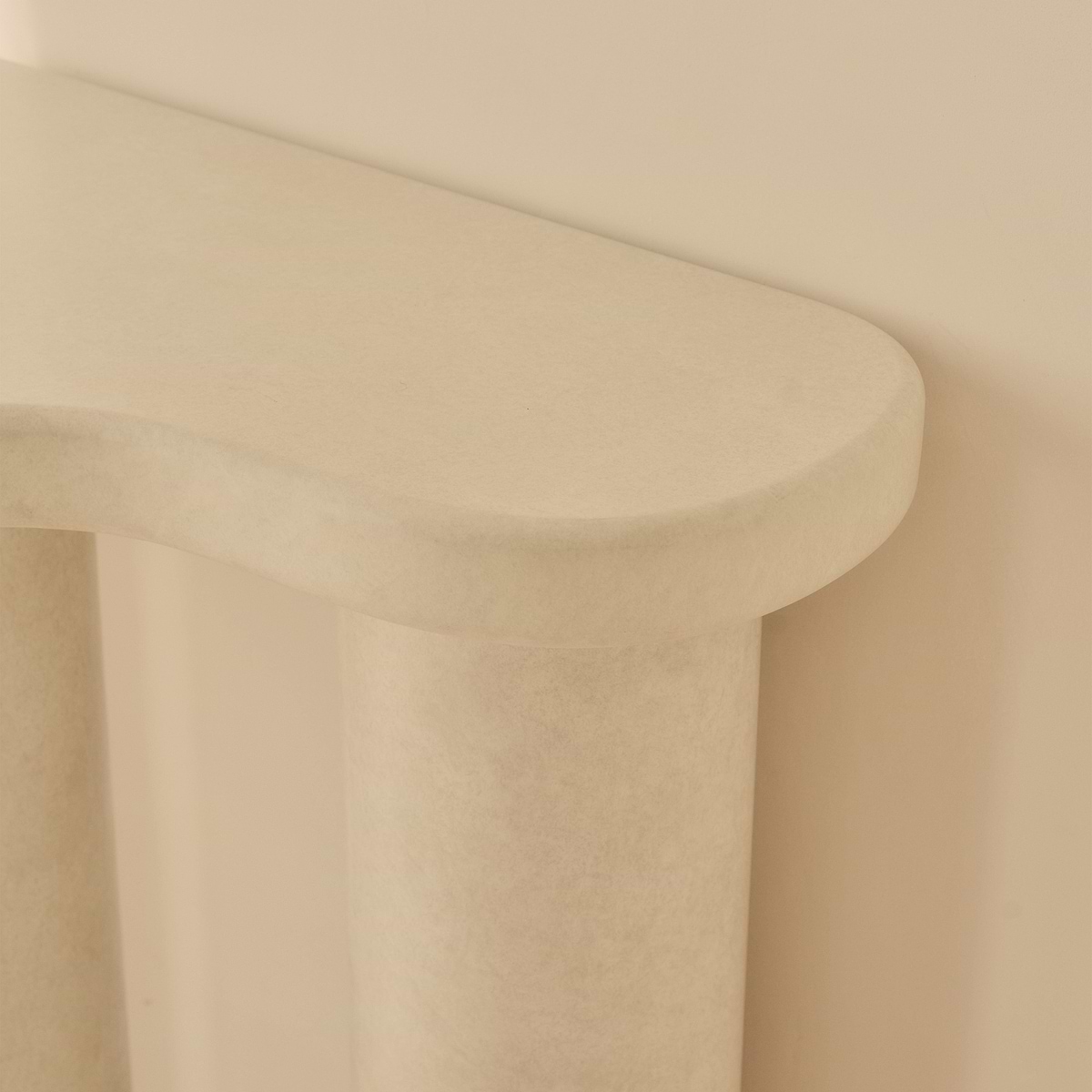 Savanna - Large Concrete Curved Wooden Console Table