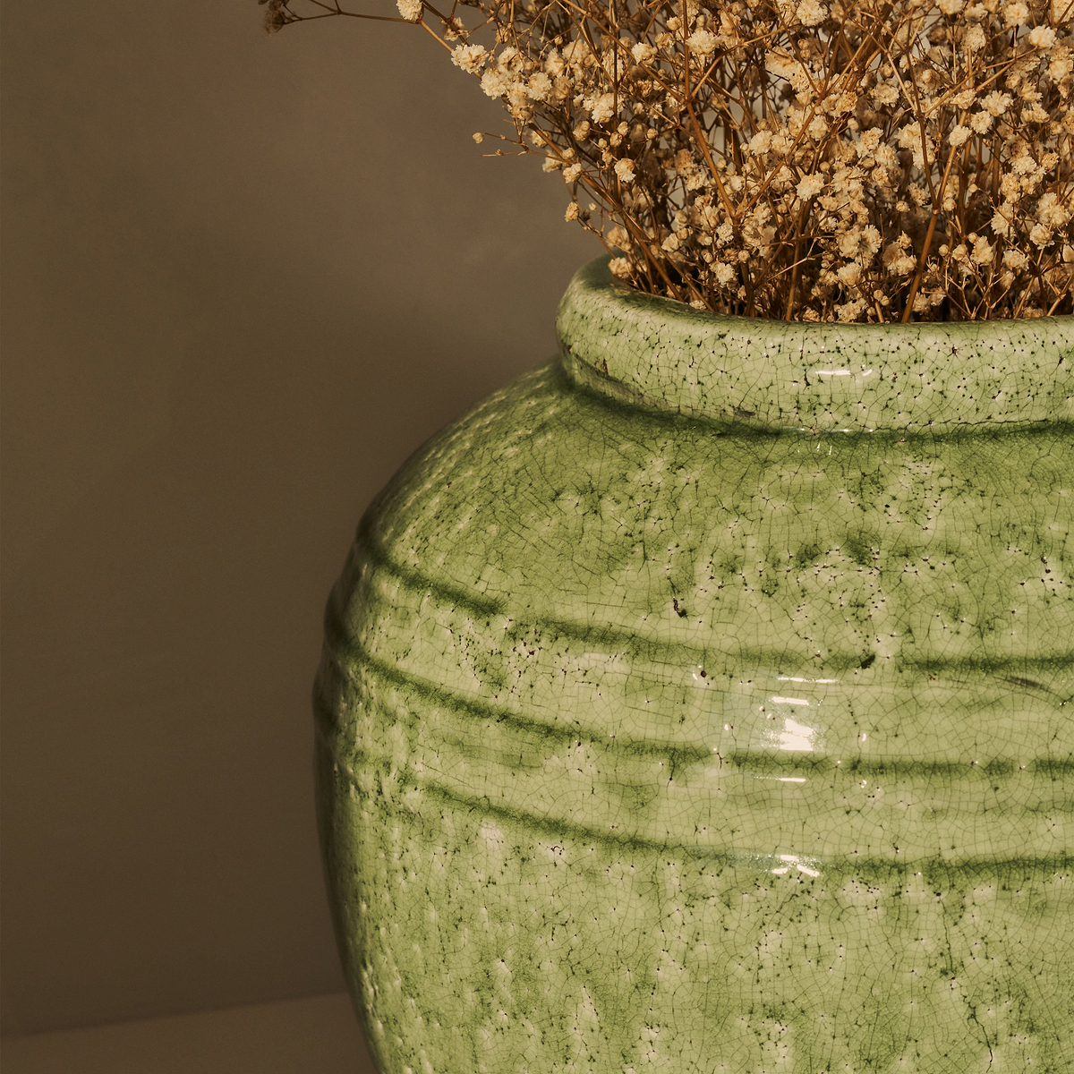 Cyra - Large Jade Green Gloss Ceramic Vase
