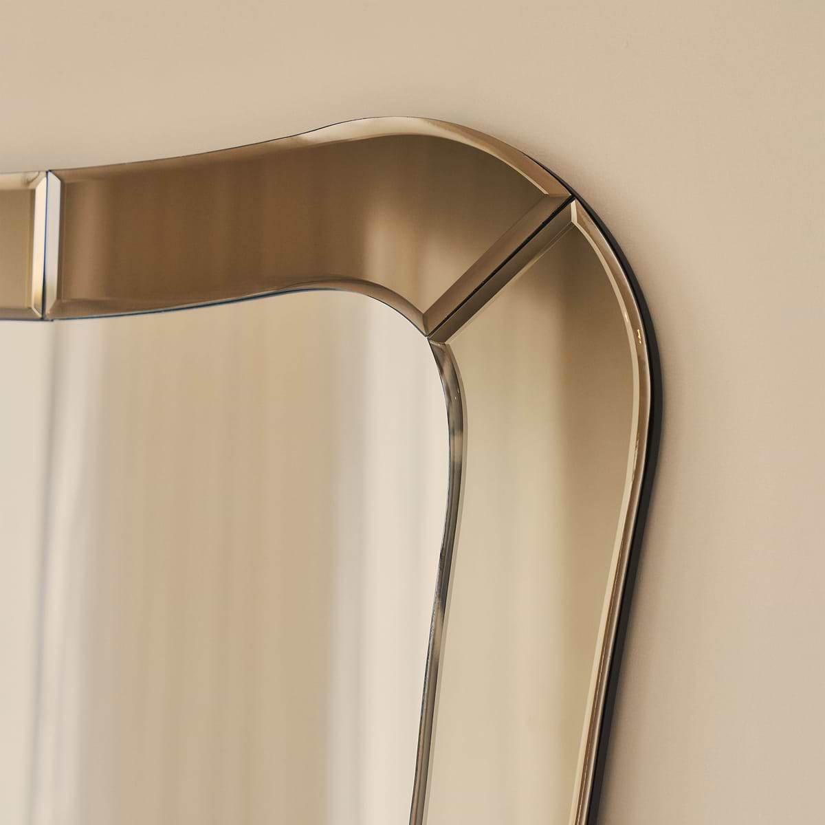 Florence - Bronze Bevelled Edge Art Deco Overmantle Mirror 90cm x 70cm