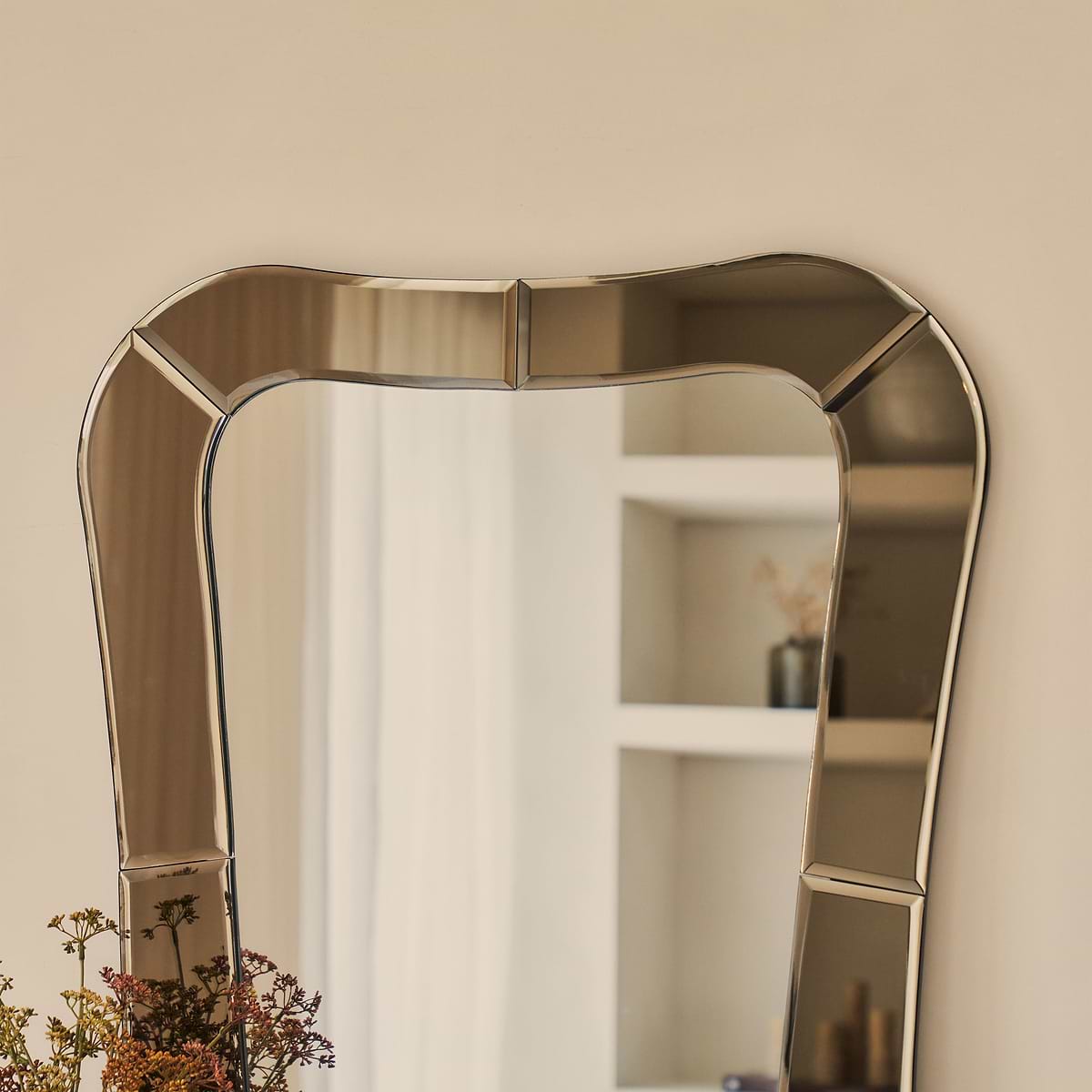 Florence - Bronze Bevelled Edge Art Deco Overmantle Mirror 90cm x 70cm