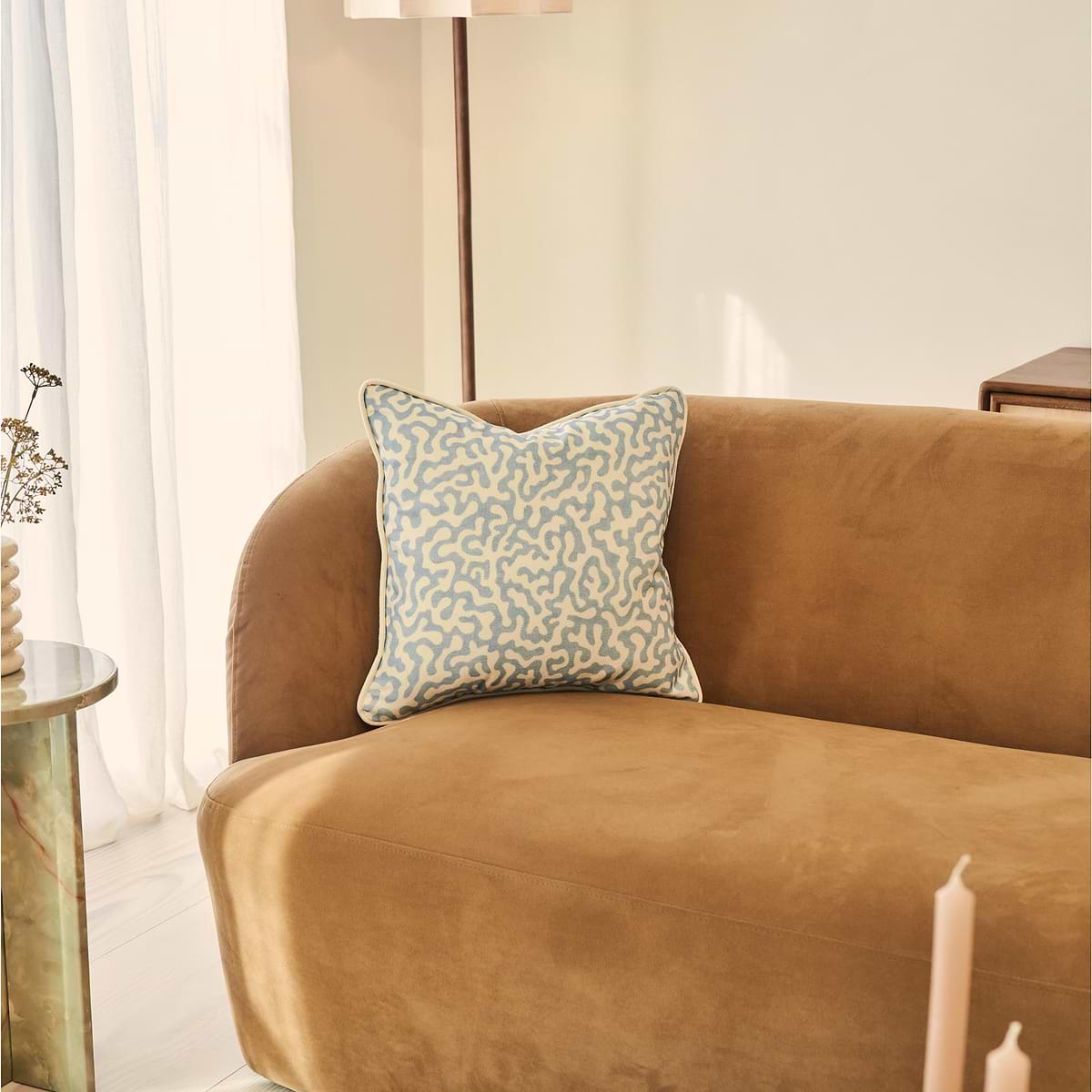 Pakko - Blue Printed Fabric Cushion