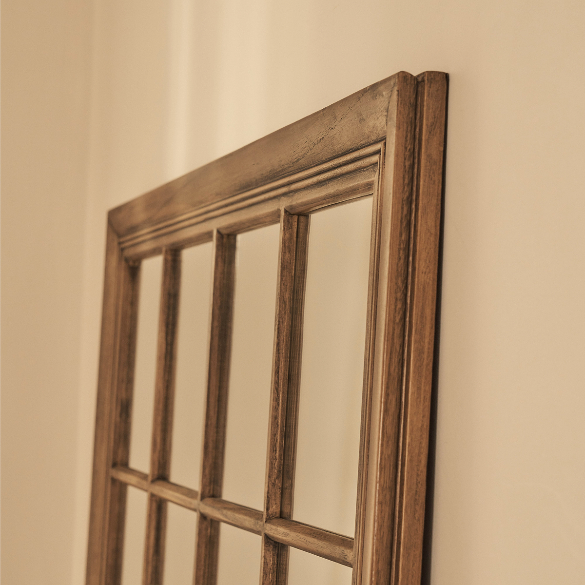 Sasha - Dark Wood Shabby Chic Full Length Window Mirror 180cm x 100cm