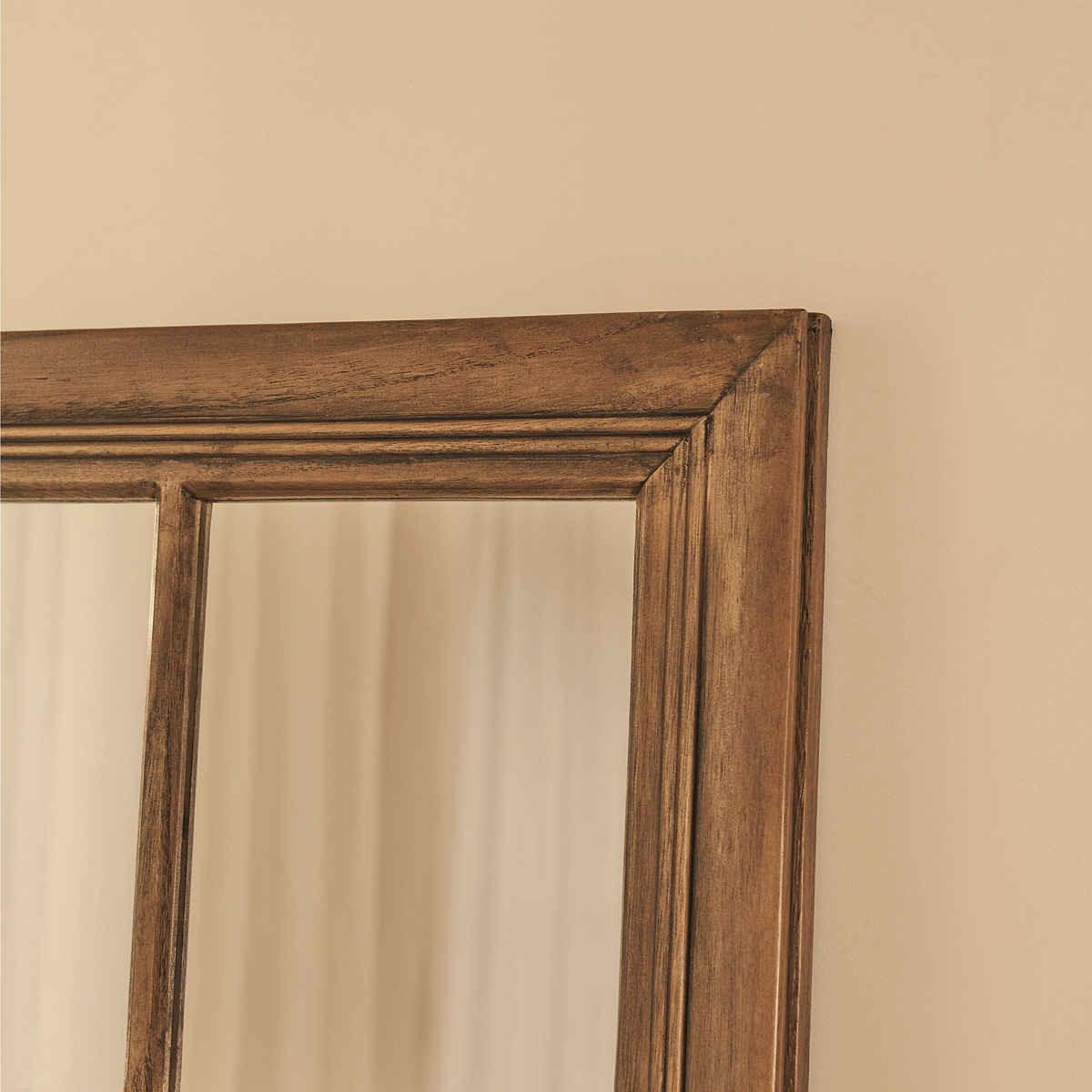 Sasha - Dark Wood Shabby Chic Full Length Window Mirror 180cm x 100cm