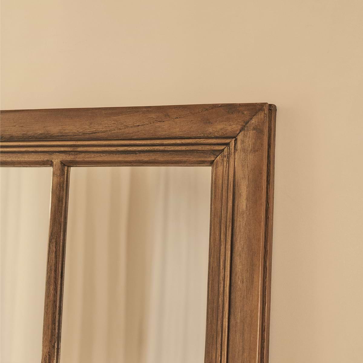 Sasha - Dark Wood Shabby Chic Full Length Window Mirror 180cm x 100cm