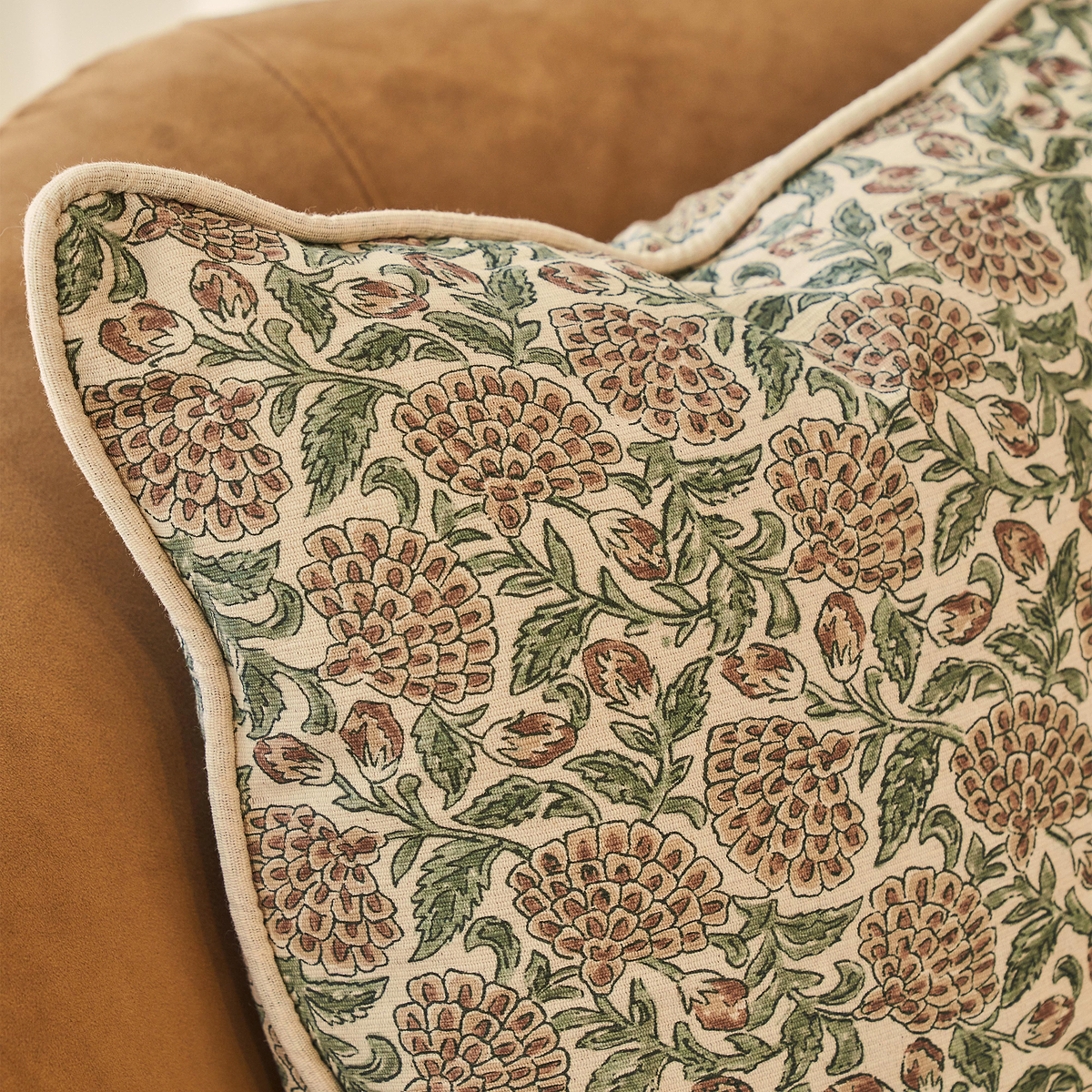 Erisha - Teal Printed Fabric Cushion