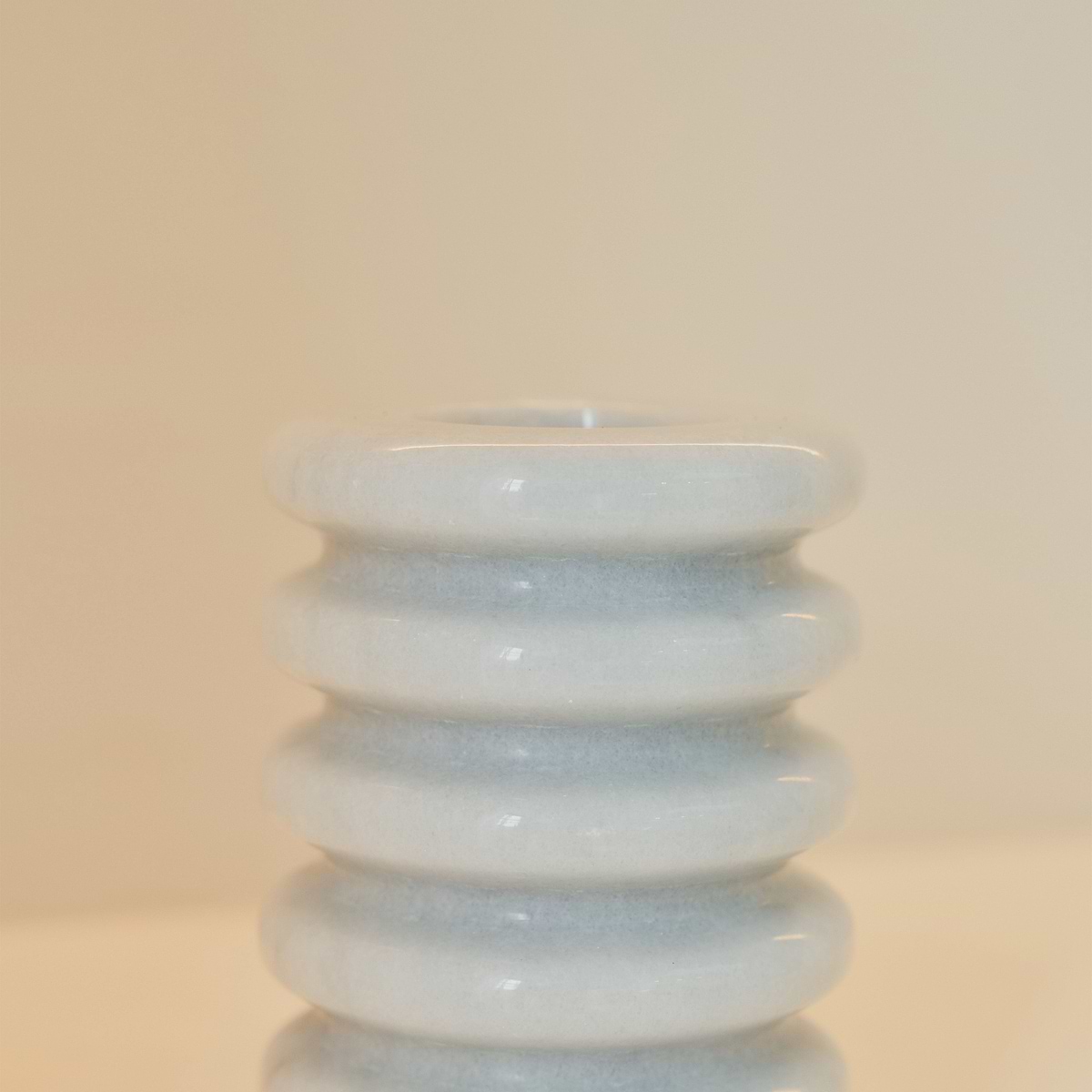 Varella - White Marble Ribbed Decorative Vase 15cm
