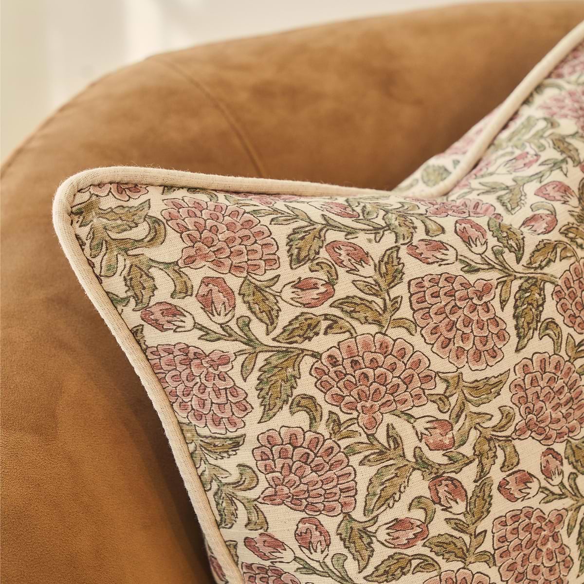 Erisha - Rose Printed Fabric Cushion