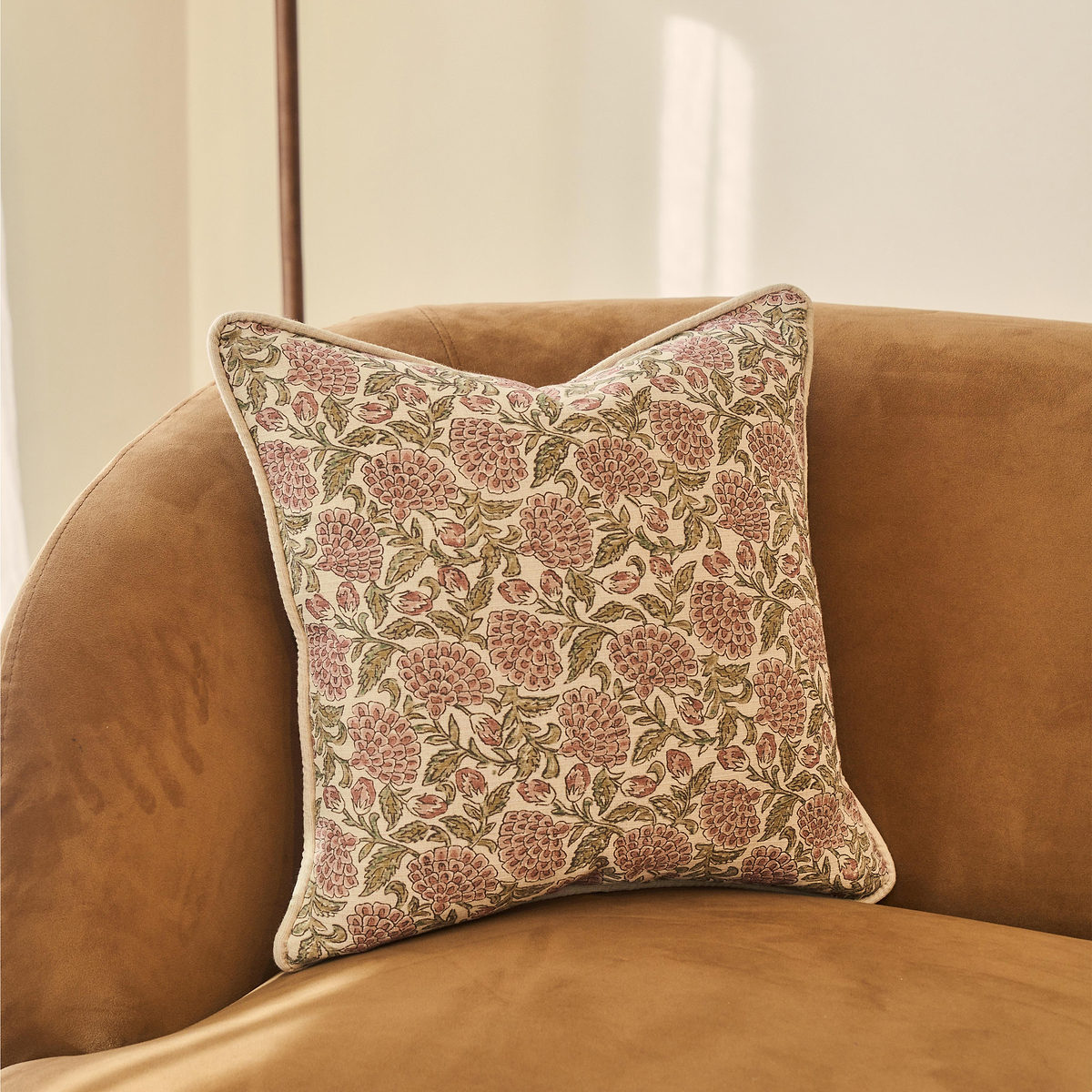 Erisha - Rose Printed Fabric Cushion