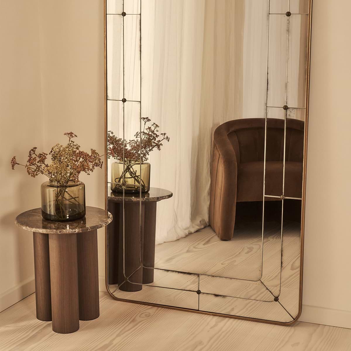 Teramo - Full Length Gold Antique Glass Metal Mirror 180cm x 90cm