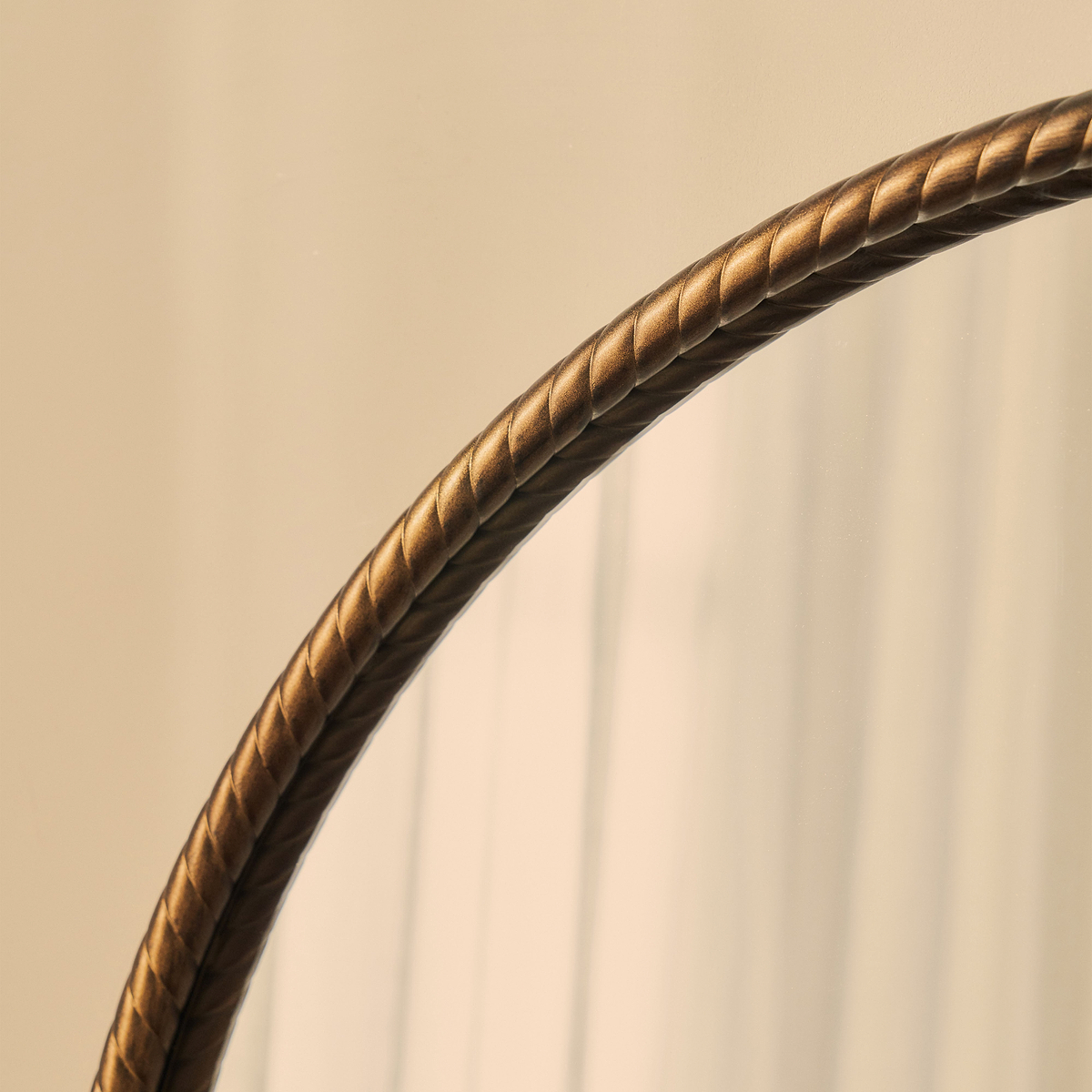 Corra - Antique Bronze Rope Twist Round Metal Wall Mirror 90cm x 90cm