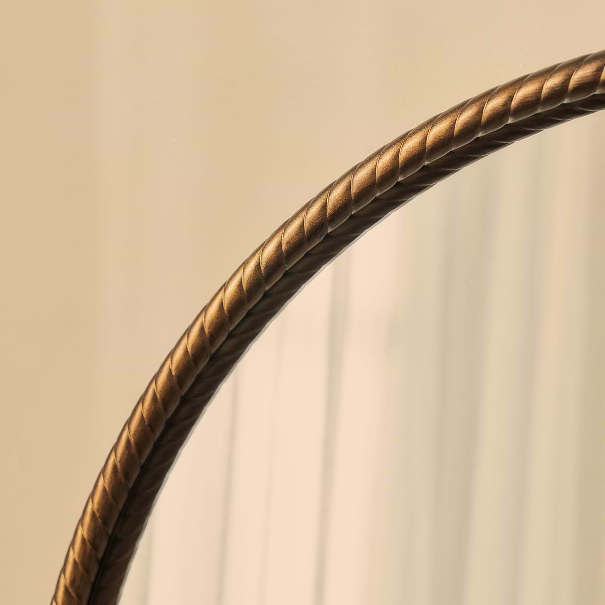 Corra - Antique Bronze Rope Twist Round Metal Wall Mirror 90cm x 90cm