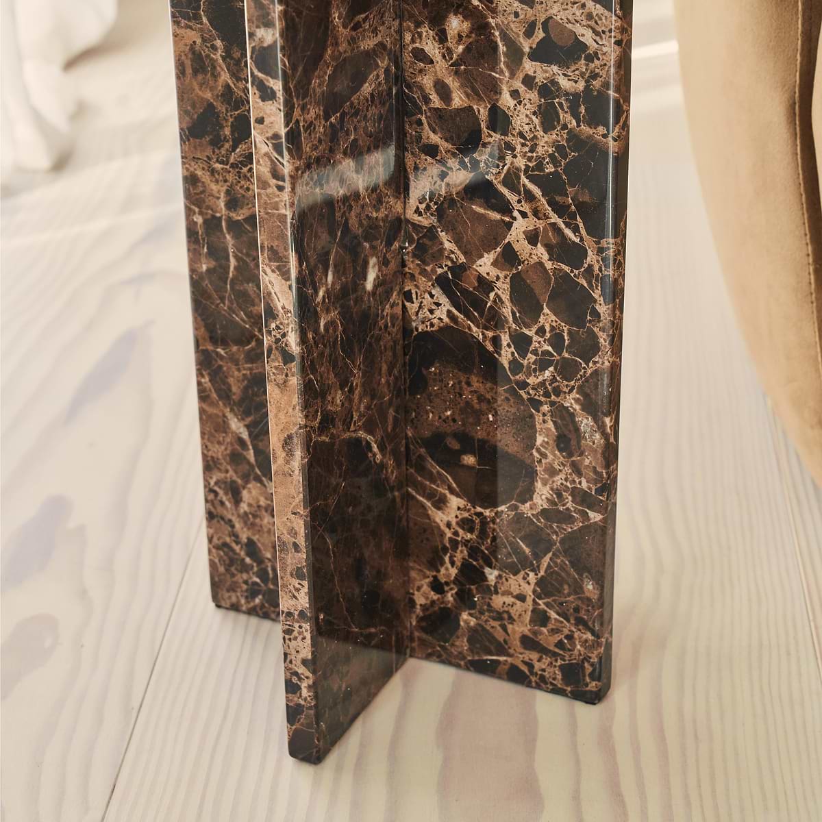 Ravello - Dark Emperador Round Premium Solid Marble Side Table