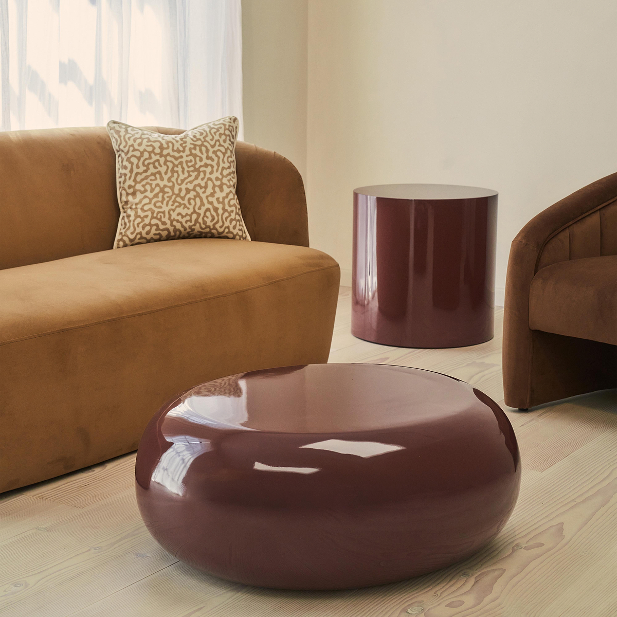 Rivington - High Gloss Burgundy Large Pebble Coffee Table