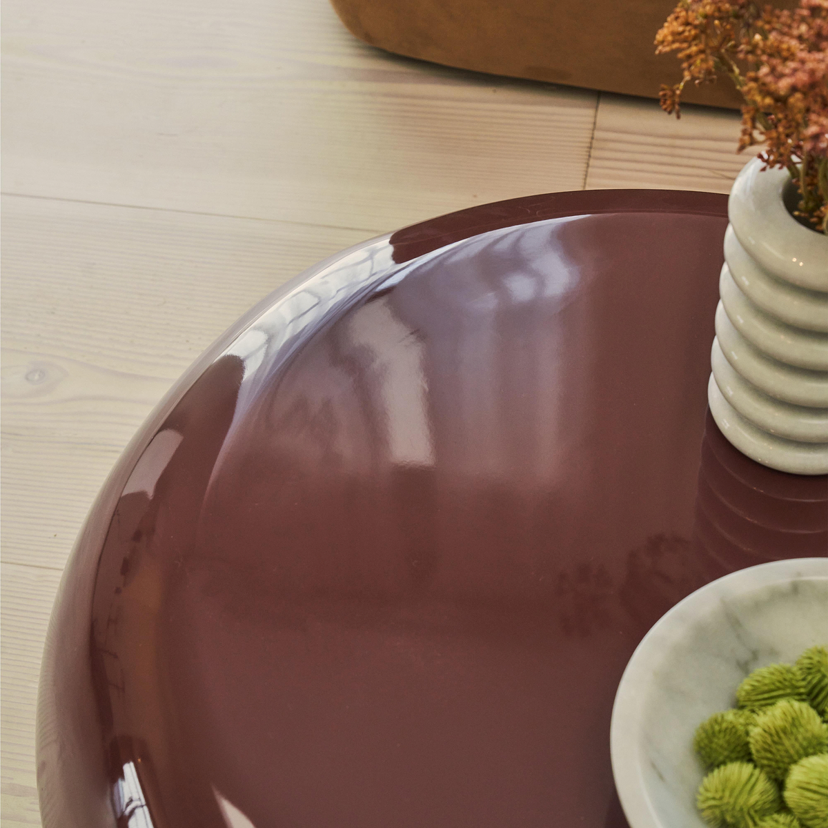 Rivington - High Gloss Burgundy Large Pebble Coffee Table