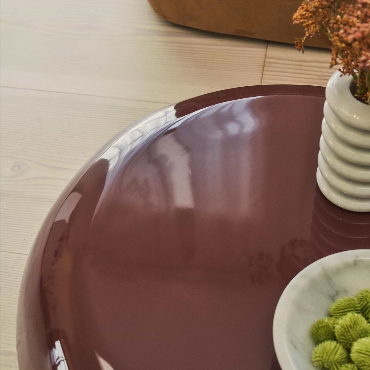 Rivington - High Gloss Burgundy Large Pebble Coffee Table