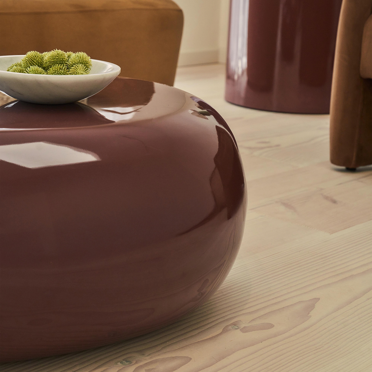 Rivington - High Gloss Burgundy Large Pebble Coffee Table