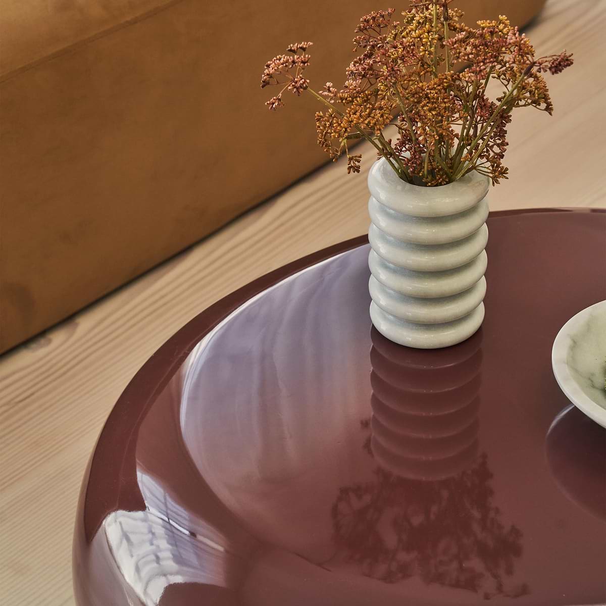 Rivington - High Gloss Burgundy Large Pebble Coffee Table