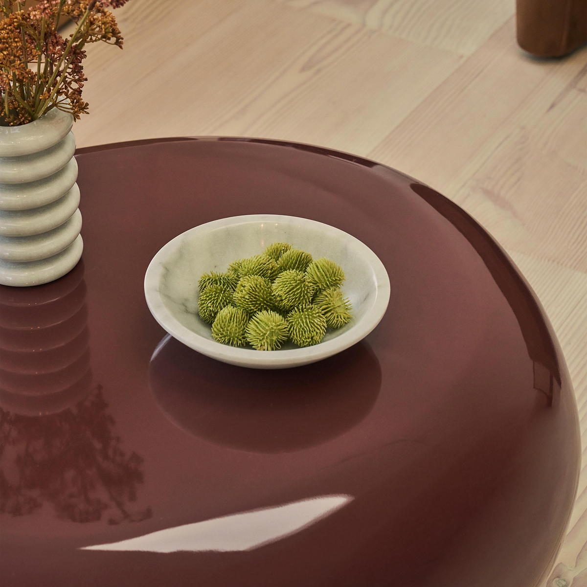 Rivington - High Gloss Burgundy Large Pebble Coffee Table
