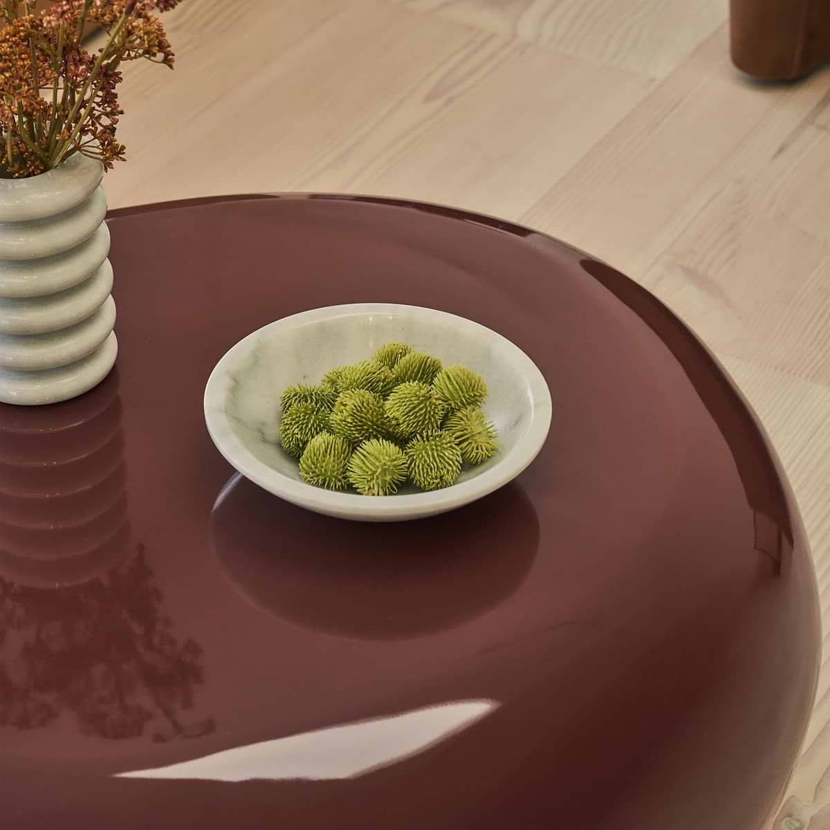 Rivington - High Gloss Burgundy Large Pebble Coffee Table
