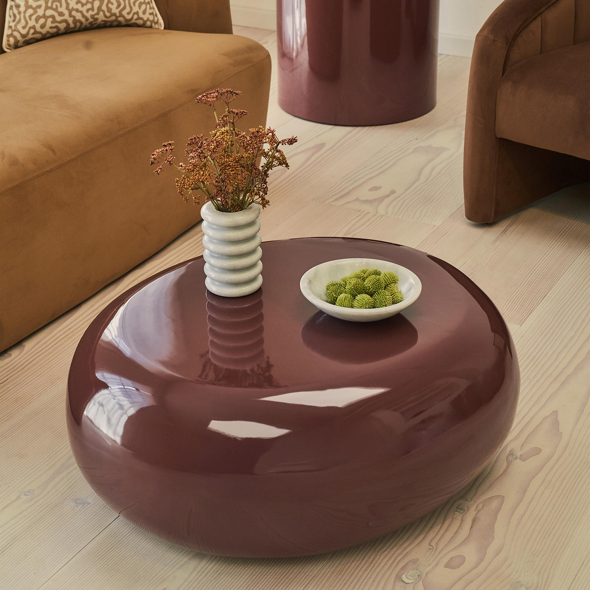 Rivington - High Gloss Burgundy Large Pebble Coffee Table